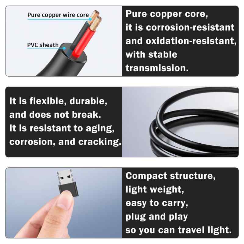 USB C ピグテール 2 コア ケーブル、CESFONJER タイプ C オス 裸線ケーブル 22AWG & アダプタ 5 キット、DIY ピグテール オープンエンド 電源ケーブル 1M/3Ft (デバイス充電専用)