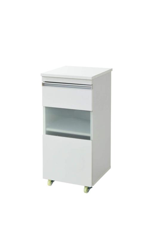 Slim Kitchen Racks - JKプラン キッチン 隙間収納 スリム 幅40 高さ90 コンパクト キャスター付き ホワイト 白 TSFKC0005WH