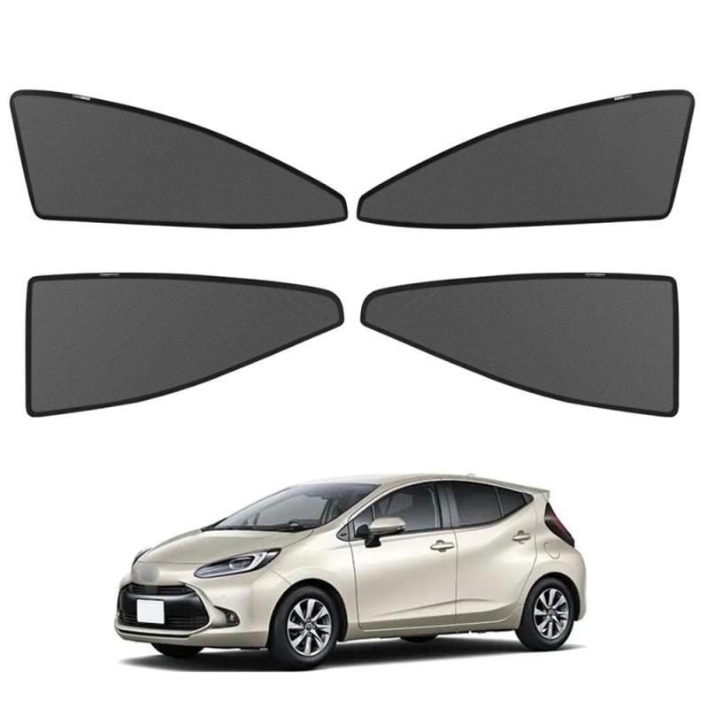 サンシェード 新型 アクア MX系 対応 メッシュカーテン カーシェード マグネット式 遮光 換気 虫除けネット サイドバイザー トヨタ 専用 アクア MX系 MXPK10/11/15/16 2021年7月-現行 車種専用設計