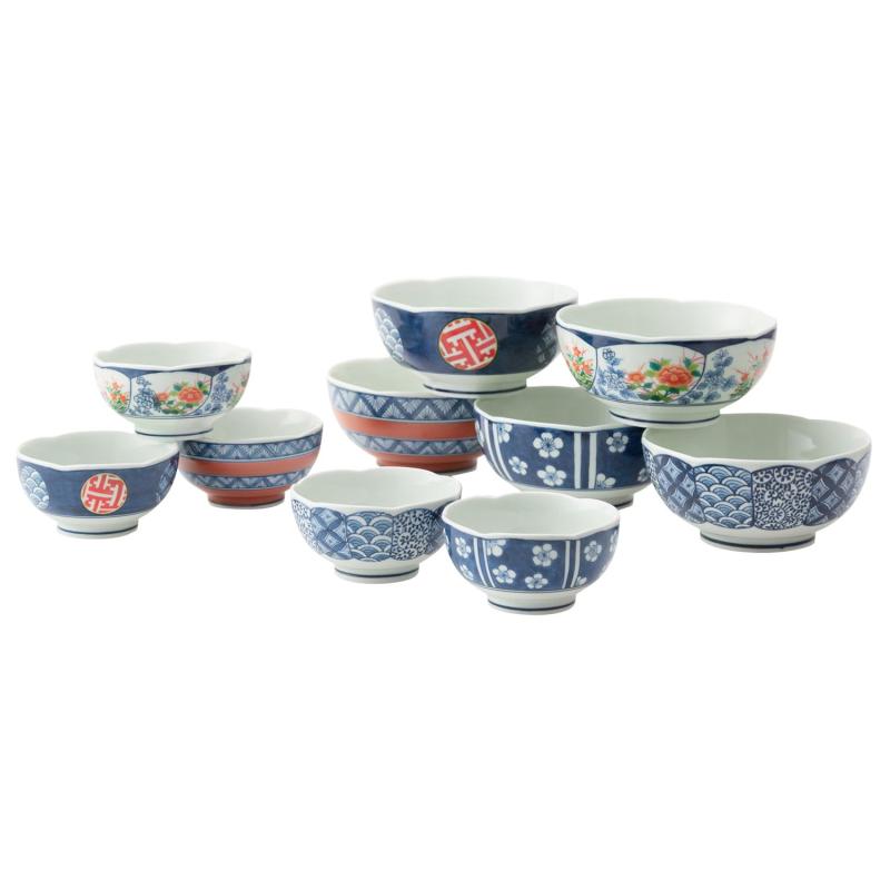 西海陶器(Saikaitoki) 食器セット 波佐見焼 染錦文様 日本製