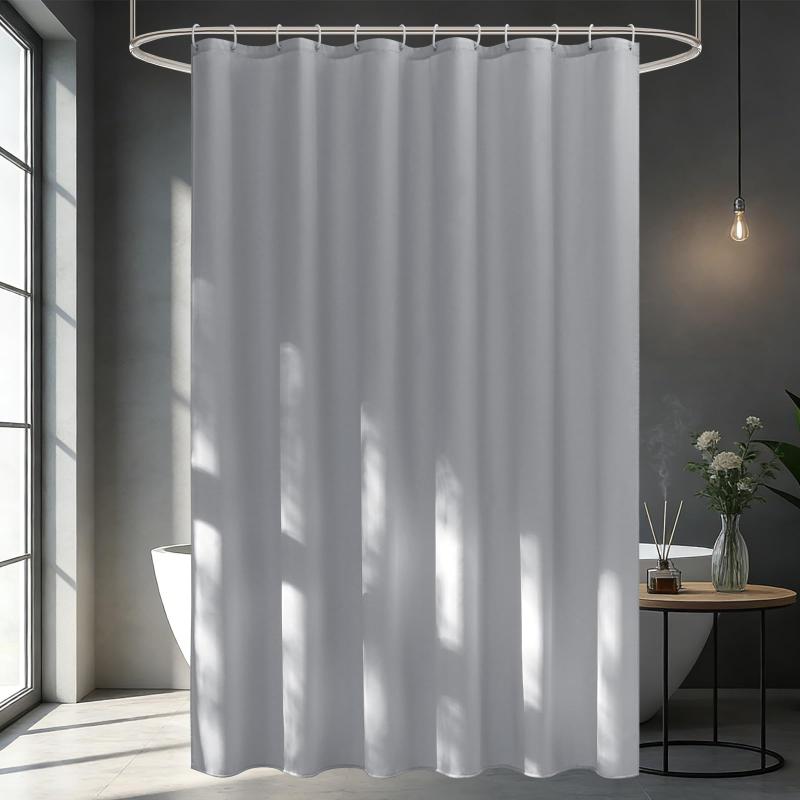 AooHome シャワーカーテン 防水 防カビ 90/120/150/180/200cm 浴室 ホテル 高級 軽量 速乾 無地 目隠し バス用品 間仕切り リング付き 取付簡単