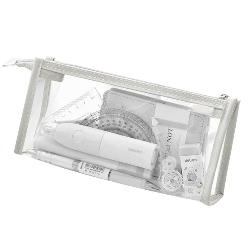 ペンケース 筆箱 ペンホルダー クリアペンポーチ ペンポーチ 透明 シンプル 筆入れ 化粧品入れ 収納ケース 収納ボックス 大容量 防水 文房具 小物入れ 事務用品 オフィス用品 文房具 学生