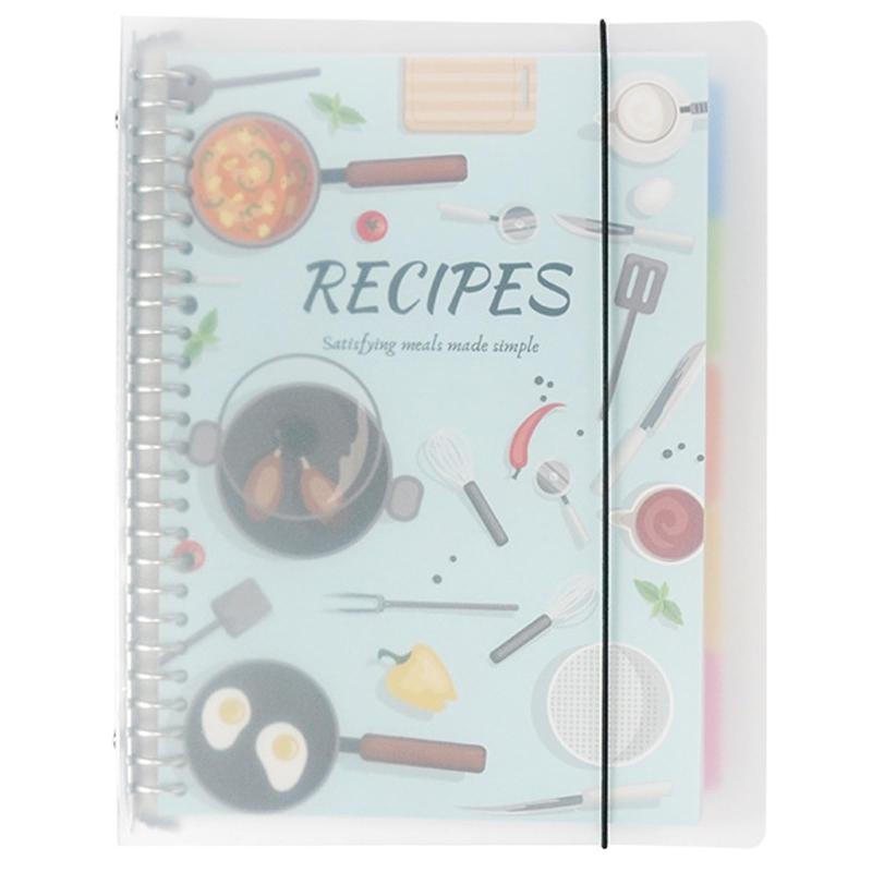 Refoiner レシピノート ルーズリーフ ダイエット 食事記録ノートレシピカード ダイエット手帳 空白の料理本 おしゃれ手作りレシピ本 ノートブック形式 レシピの記録管理 プラスチック