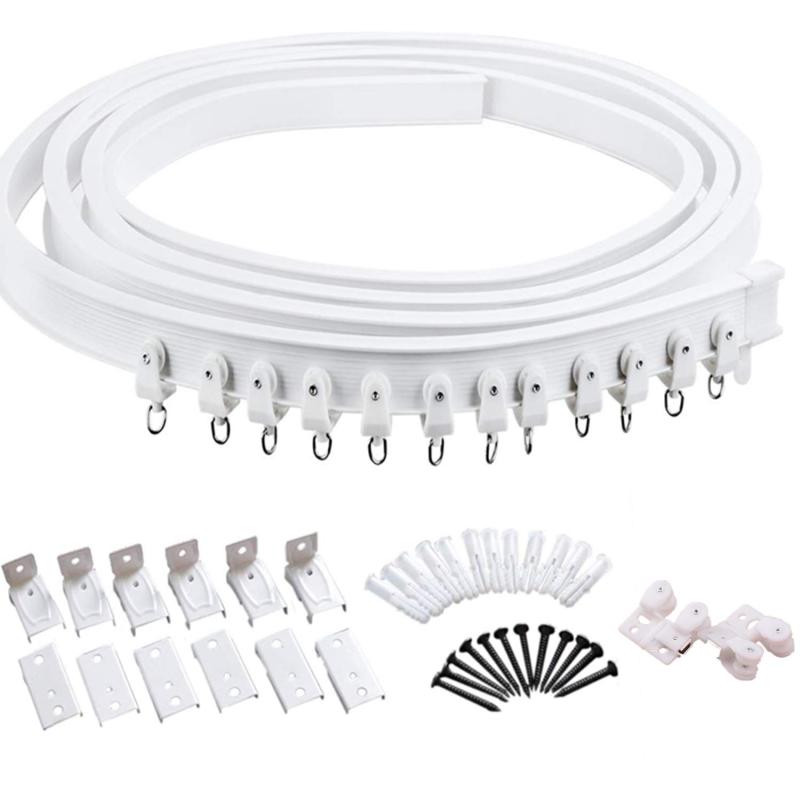 最新 曲がる カーテンレール 切断用金鋸付き マグネットランナー付き マグネット 出窓や車用 天井や壁に取付可能取り付けかんたん シングルRINGO