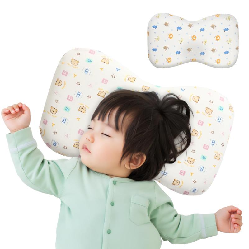 【助産師が推薦】ナチュレタ こども枕 キッズ枕 絶壁防止 向き癖 国内安全検査済み 絶壁 頭の形が良くなる 低反発 通気性 綿100％ 洗える枕カバー2種類セット プレゼント ギフト 出産