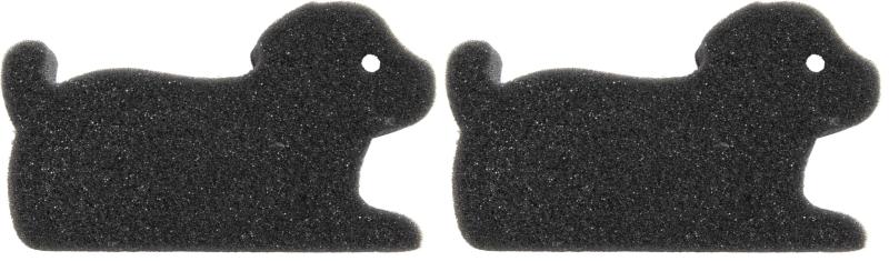 オカ(OKA) ペット用食器洗いスポンジ イヌ ブラック (ミクロブラシ ヌメリ かわいい)