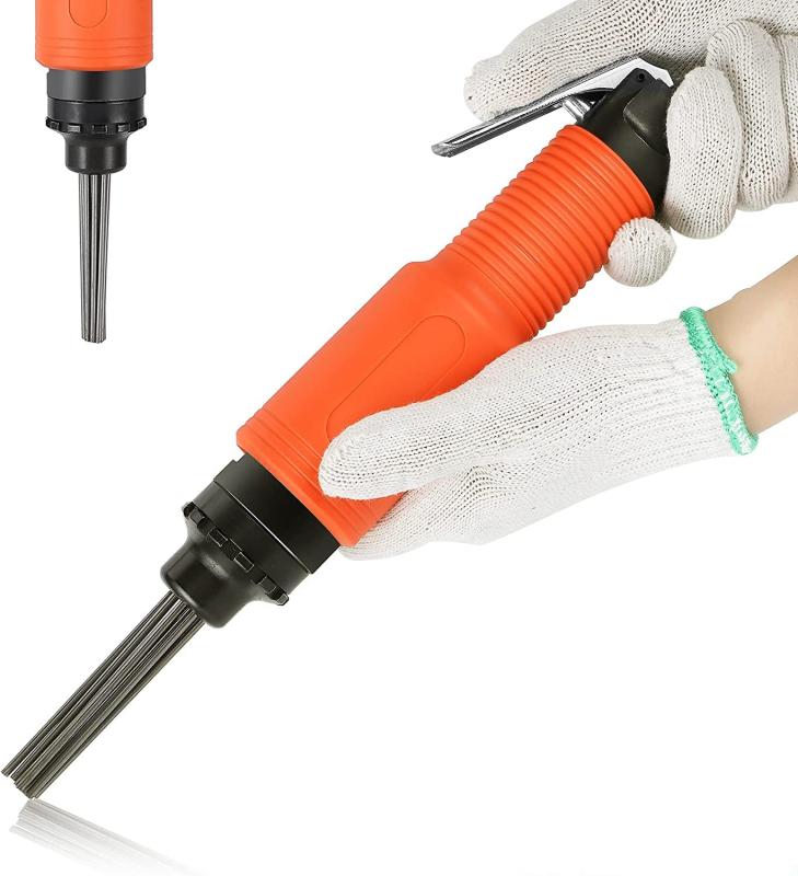 NEWTRY ニードルスケーラー 針式除錆機 空気圧式 サビ除去機 インライン型 ハンドヘルド 錆落とし エアー工具 4000BPM サビ取り 錆除去 (φ3mmX180mmX12ニードル)