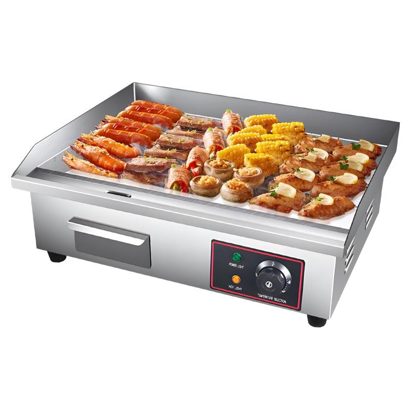 プレス鉄板 卓上鉄板焼818A グリドル鉄板焼き いか焼き パンケーキ 冷麺 焼飯 厚くする 手掴み機 屋台..