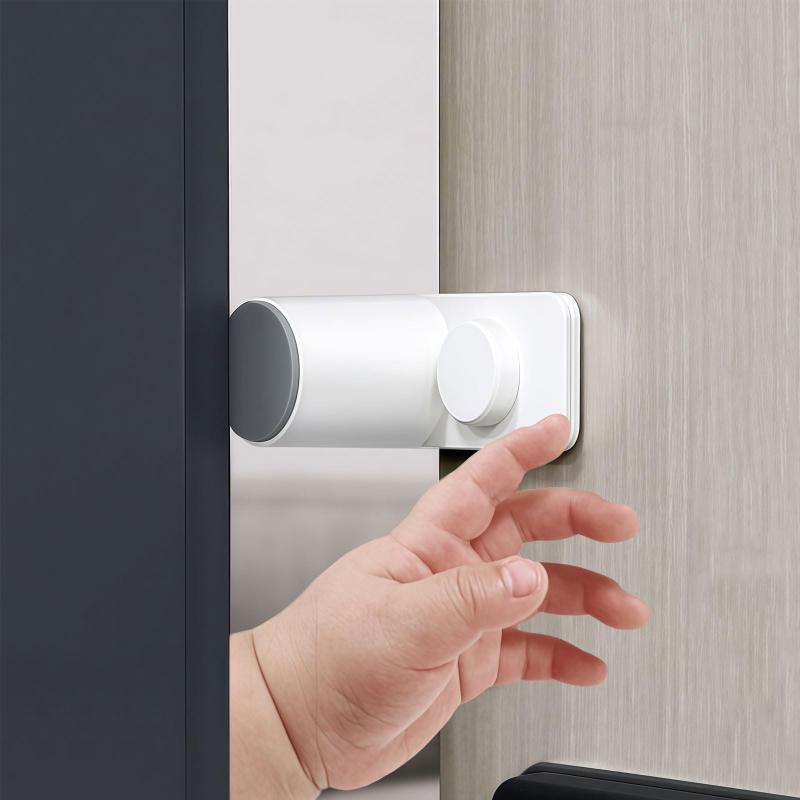 ZEWZE ドアストッパー 2個セット - 指挟み防止 子供安全対策 簡単設置 ベビー ペット 室内用 ドアクッション 扉ストップ 換気 (ホワイト・丸形)