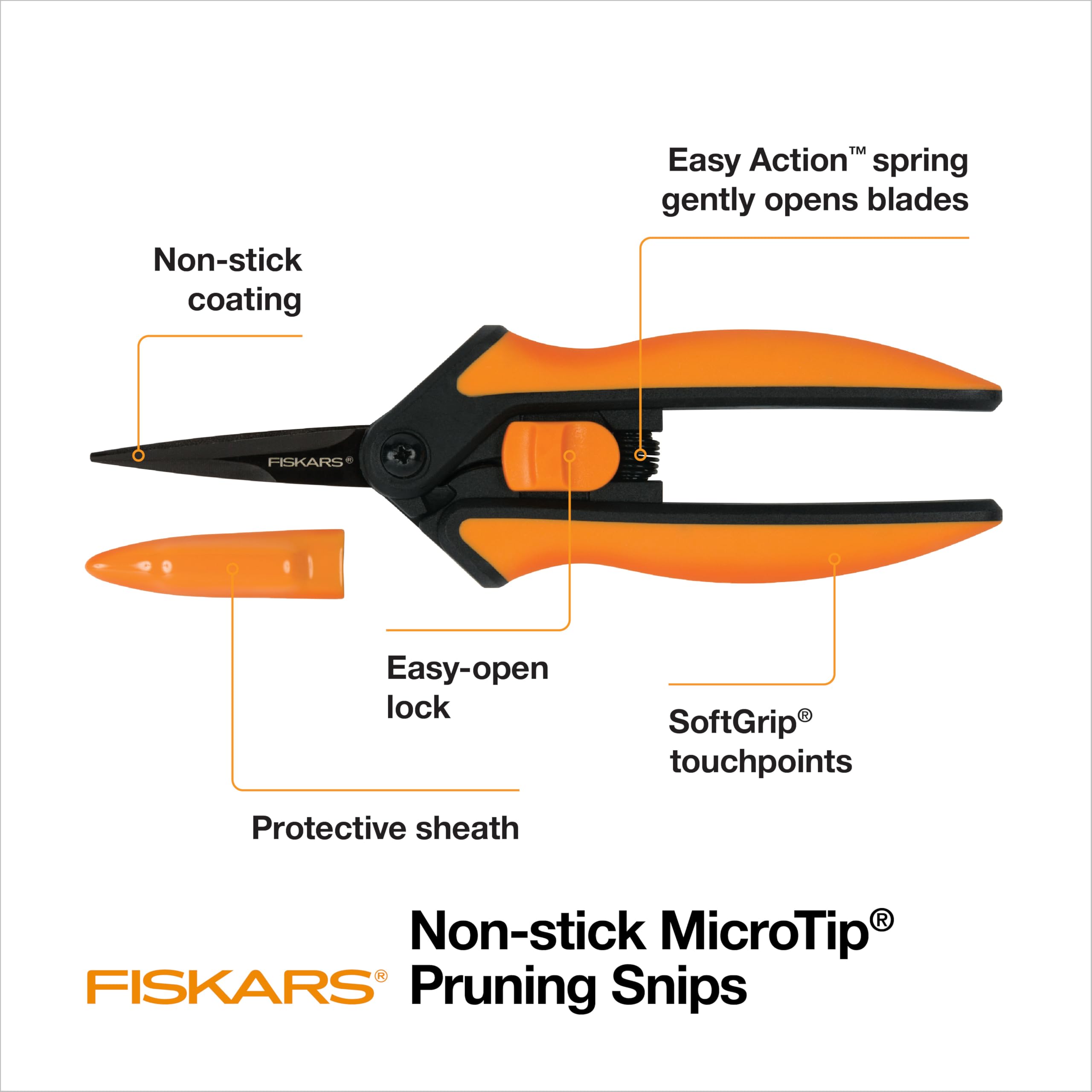 Fiskars Non-stick Softgrip Micro-Tip Pruning Snip