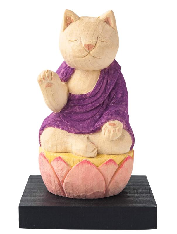 猫buddha 阿弥陀如来（戌・亥年の守護本尊） 仏屋さかい原型監修＿十二支守り本尊 招き猫 まねき猫 置物（NB8あみだ