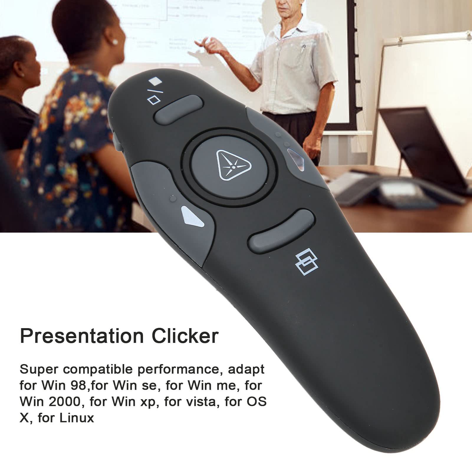 HRテクノロジーズ楽天市場店の【送料無料】プレゼンテーション クリッカー ワイヤレス プレゼンター リモート クリッカー、2.4GHz USB プレゼンテーション クリッカー｜アングル2