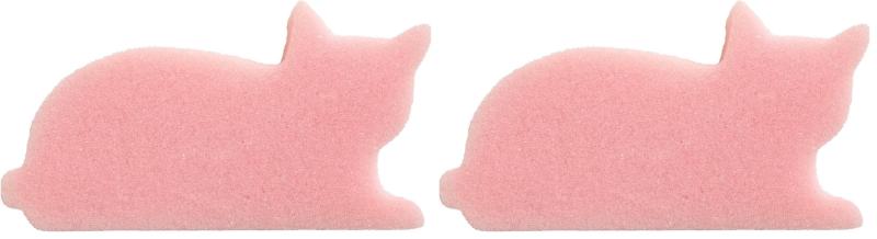 オカ(OKA) ペット用食器洗いスポンジ ネコ ピンク (ミクロブラシ ヌメリ かわいい)(3.0)
