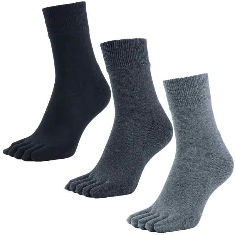 乐天商城 - [アスカ] 5本指ソックス 旭化成消臭ROICA使用 ハーフ丈 メンズ 25-27cm 3足