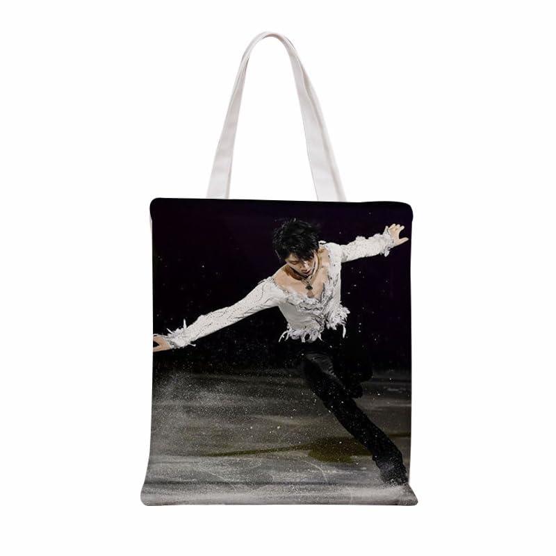 羽生結弦 トートバッグ ショッピング 大容量 買い物袋 マザーズ 厚手 エコバッグ 斜め掛け 肩掛け 帆布包 通勤 通学 キャンバス ショルダーバッグ