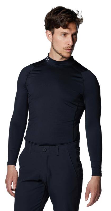  UAヒートギア フィッティド ロングスリーブ モックシャツ Black Mod Gray 3XL