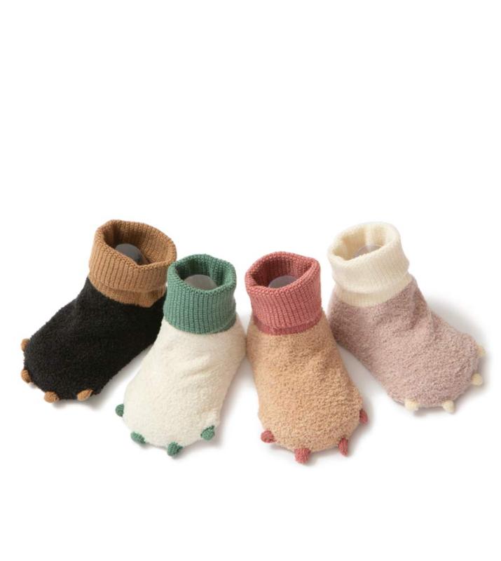 [InSomila] [インソミラ] 恐竜 2足セット もこもこソックス キッズ 子供靴下 ふわふわ 防寒 ルーム靴下 防寒靴下 冬 厚手 可愛い 女の子 男の子 ルーム ベビー 赤ちゃん 滑り止め付き 新生児 通