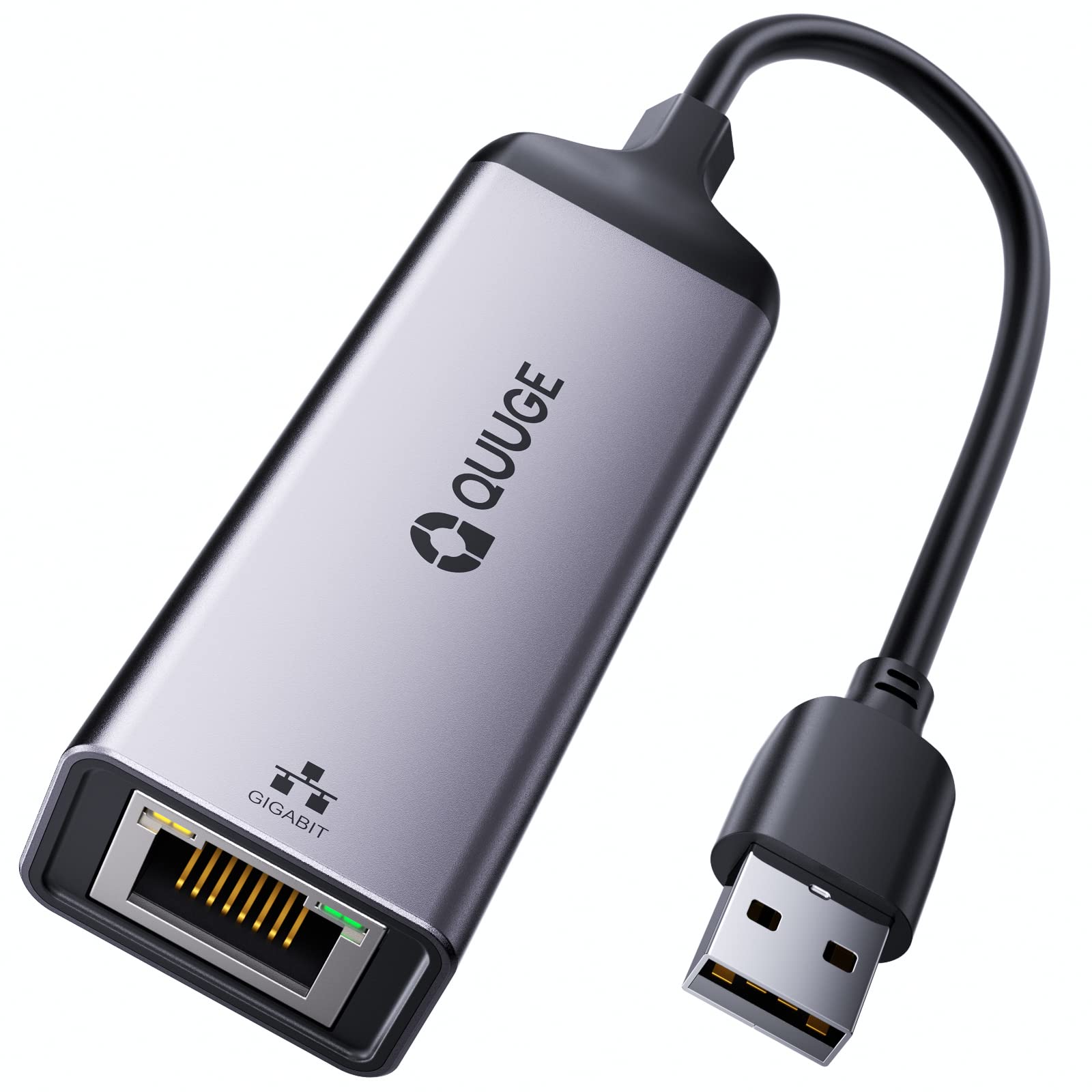 QUUGE 有線LANアダプター 1Gbps超高速通信 RJ5 LAN変換アダプター 一発認識 10/100/1000mbps Windows/Mac OS/Linus等対応