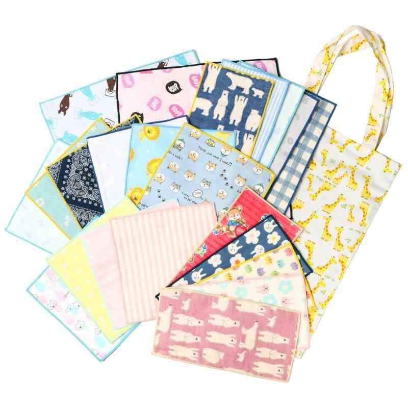 [cluster] クラスタ 日本製 キッズミニハンカチセット 通園・通学 新入園・新入学のお祝いに 綿100 ％ ガーゼハンカチ