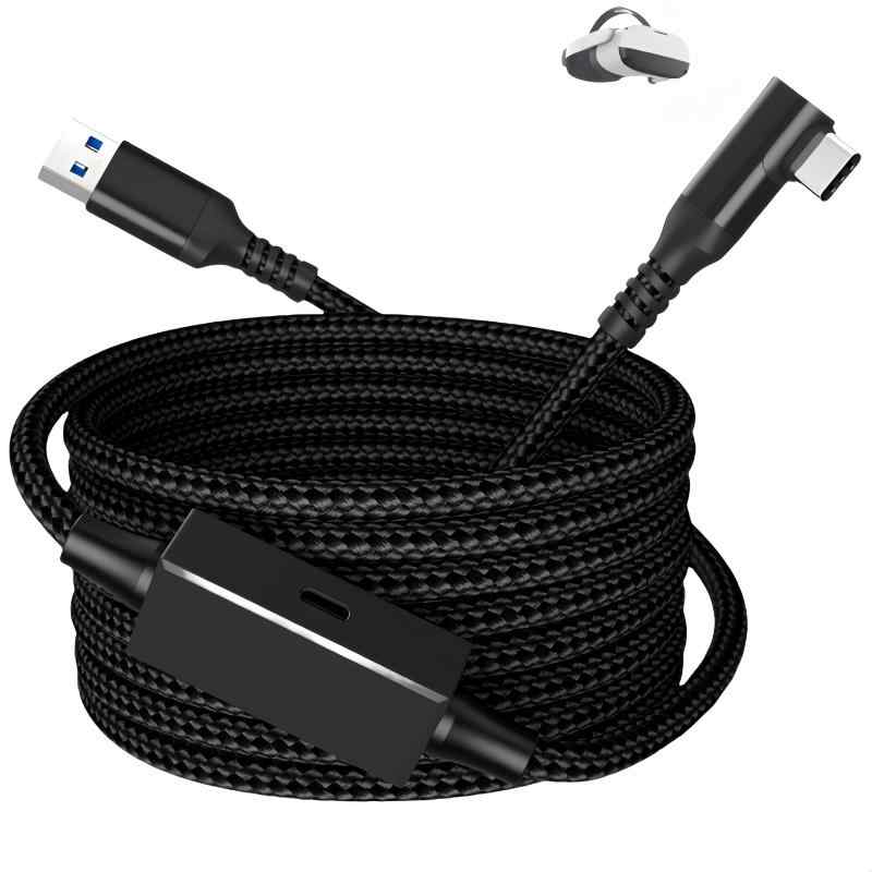 MEEKI リンクケーブル Quest 3/2/1/Pro/Pico4アクセサリと互換性があり USB-A 3.0 & Type C ケーブル ゲームPC/Steam VR用【5Gbps高速データ転送 高速充電 高耐久ナイロン素材】柔軟性に優れ折