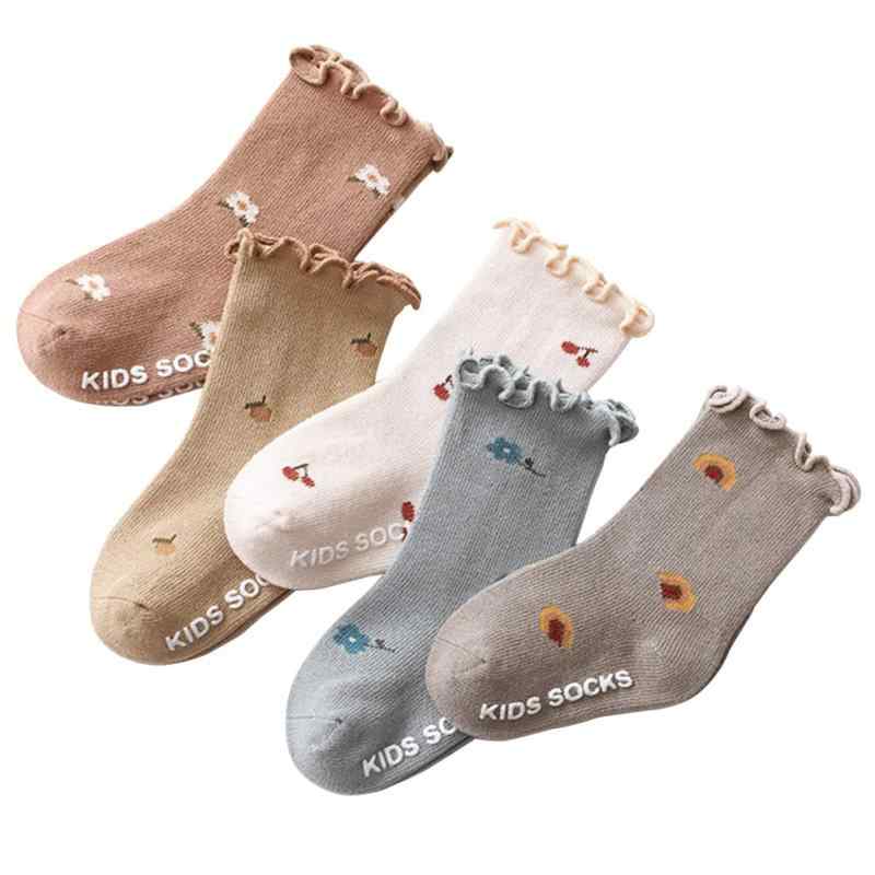 [AOIREMON] ベビーソックス 可愛いレース柄 色違う4足セット 赤ちゃん靴下 新生児 キッズソックス 柔らか 保温防寒 0-5歳