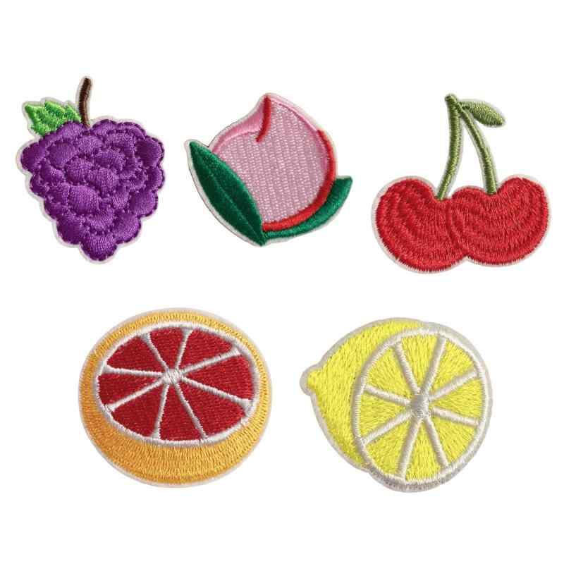 ワッペン アイロン 刺繍 フルーツ アップリケ 小さめ 5枚セット カラフル 果物 おしゃれ かわいい 入園..