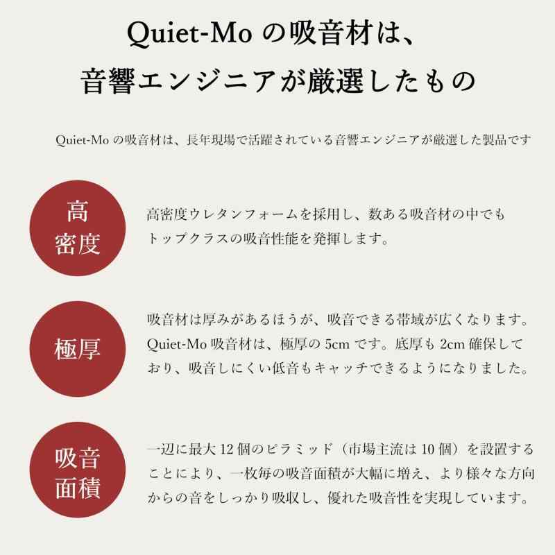 Quiet-Mo 吸音材 ピラミッド型 ブラック 50cm×50cm 厚さ5cm （各枚数） 難燃 即膨らむ 吸音パネル 防音 壁・天井対応