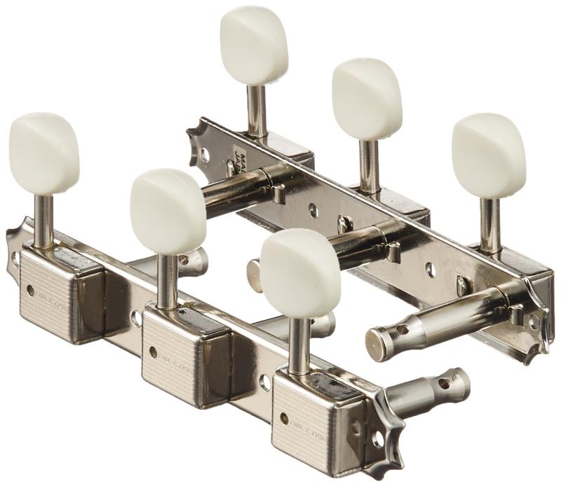 SCUD クルーソンタイプペグ、シロプラスティックノブ、3連