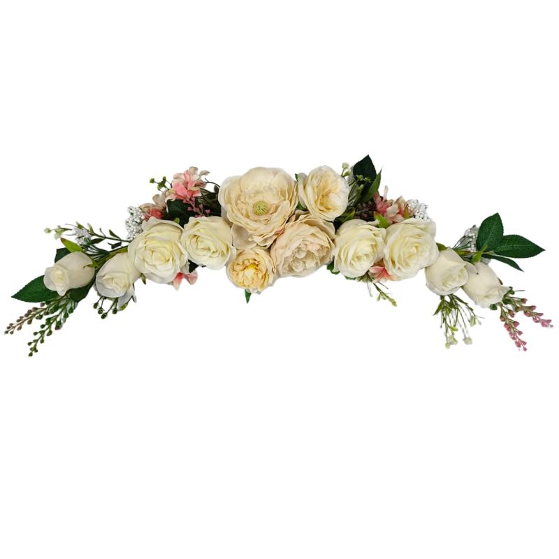 Rakuten - OrgMemory アーチスワッグ 人工スワッグ 造花 70cm ドアスワッグ 結婚式リース ドア 結婚式飾り 玄関装飾 壁飾り花 壁掛け 庭園 飾りドアデコレーション イースター 装飾品 庭園飾り パーティー