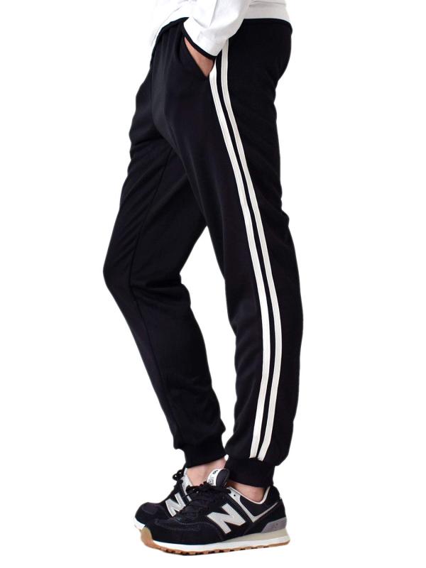 (アローナ)ARONA ジャージパンツ ストレッチ ジャージ 下 ジョガーパンツ メンズ レディース スウェットパンツ ランニングウェア 伸縮/YC A00ブラック×ホワイト 3L