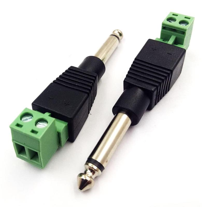 Access 2本セット 6.35mm イヤホン ヘッドホン 自作 変換 ソケット アダプター 配線 テスト DIY アンプ モノラル プラグ M46-6.35-M2P
