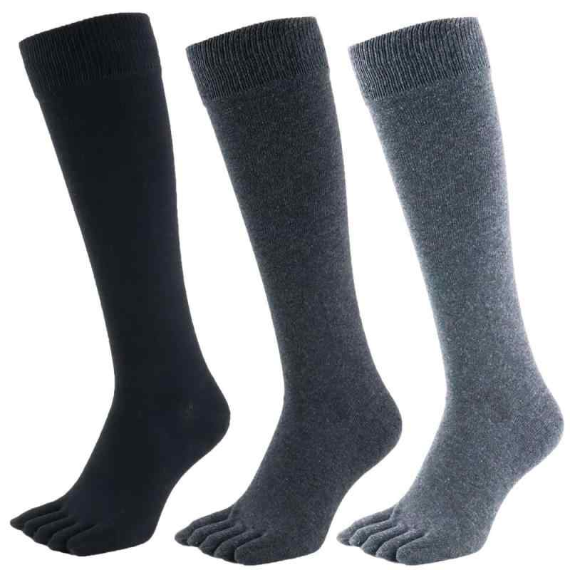 [アスカ] 5本指ソックス 綿100 ハイソックス メンズ 25-27cm 3足