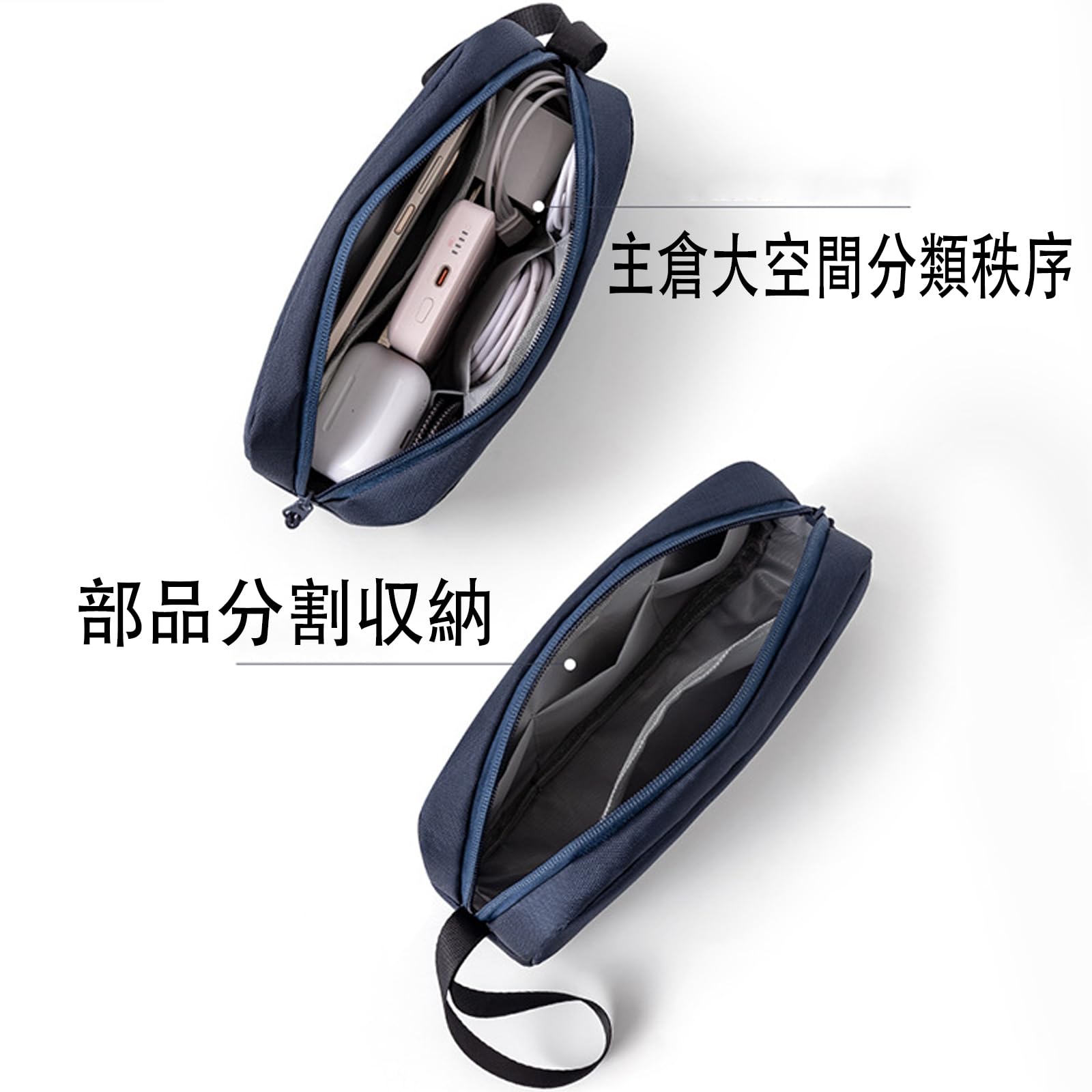 【送料無料】ALLVD ガジェットポーチ 大容量 自立 トラベルポーチ PC周辺小物 ファスナー 再生素材採用 トラベルポーチ 便利グッズ 撥水 日常用 超軽量 コンパクト ギフト (青い) hrtechnologies-10132605 HRテクノロジーズ楽天市場店 サンプル画像3