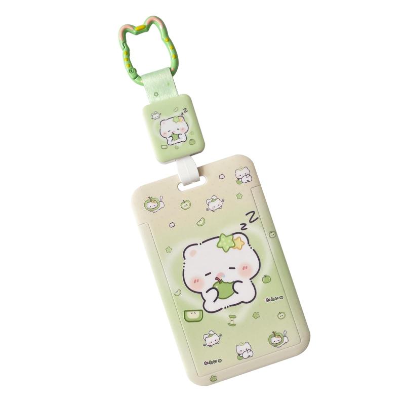 Rakuten - [NATUAKE] パスケース 可愛い 猫柄 薄型 レディース icカードケース リール付き 名札ホルダー カードホルダー 学生 通勤 通学 社員証ケース