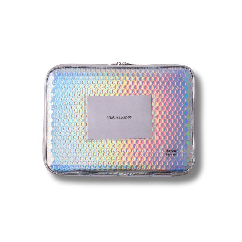 BUBBLE FRAME METAL ZIP CASE シルバー