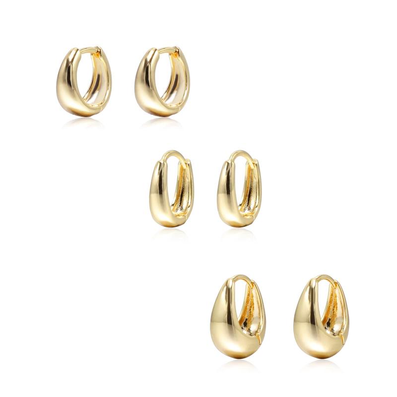 Krstudentゴールドフープピアスバッグ18K金メッキ小アレルギー防止フープピアスコレクション女性女の子用