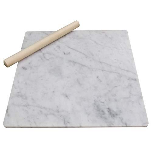 乐天商城 - 天然 大理石 のし台 40×40cm Lサイズ 厚み約1.3cm イタリア産 ビアンコカララ コーナーR面加工 こね台 めん台 製菓台 パンこね台 石専門店.com