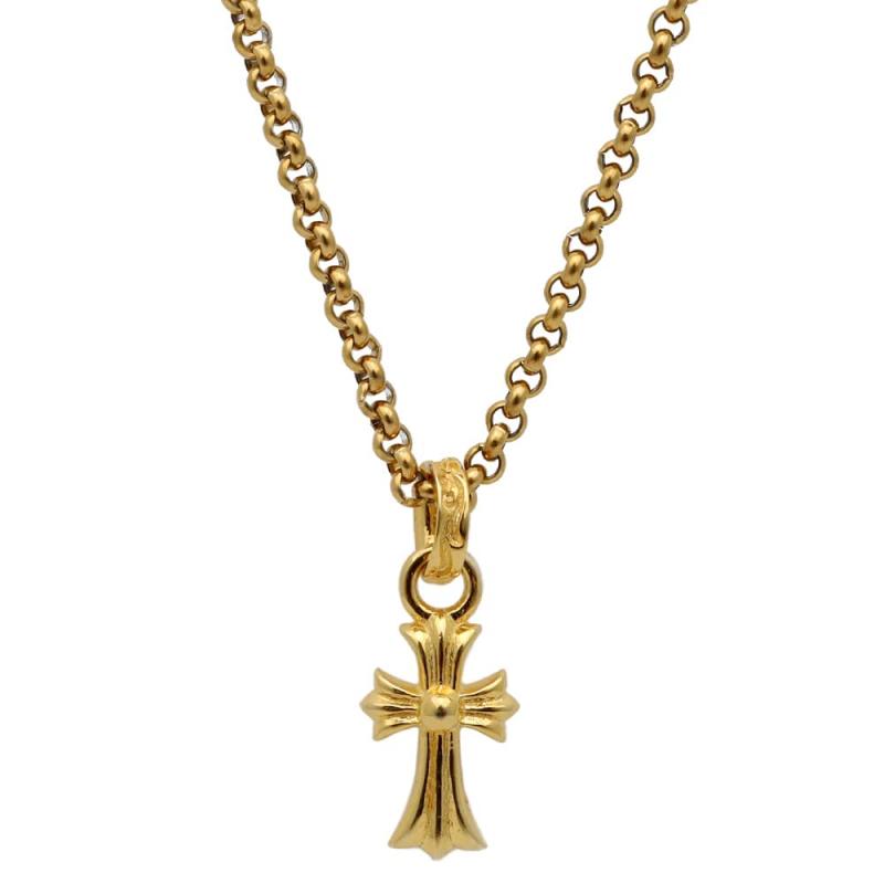 Rakuten - [silver KYASYA]ネックレス シルバー925 メンズ 18k gp ペンダント トップ ステンレス チェーン チェーンネックレス クロス 十字架 18金 ゴールド シルバー アクセサリー ロールチェーン 45cm 50cm
