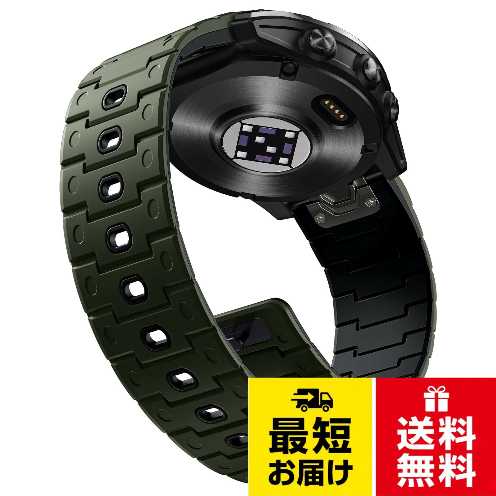 【対応機種】 ガーミン ベルト22mm 対応モデル：Fenix 8 /8 Pro 47mm/7/7 Pro/6/6 Pro/5/5 Plus、Forerunner 970/965/955/945/935/745、Approach s70 47mm/s60/s62、Instinct 3 45mm/2/E 45mm、Epix（Gen 2) 47mm/Epix (Gen 2) Pro 47mm、Quatix 8 47mm/7/7 Pro/6/5、Quatix 8 47mm/7/6/5、MARQ/MARQ (Gen 2)、Tactix 8 47mm、Descent G1/G2に対応。（※ Instinct (初代) 標準版・Solar標準版には非対応です。）。【サイズ選び】 ガーミン バンド 22mm サイズは quickfit 22mmに対応。バンドの長さは調整可能で、約150-195MMの腕周りにしっかりフィットします。ご注文前に、お手持ちのGarmin時計の機種名と手首サイズをご確認ください。 (本品はバンドのみです)。【高強度磁力設計】garmin ベルトはN54高性能ネオジム磁石を採用し、磁力を強化。短ストラップに11個、長ストラップに14個の磁石を最適配置し、マラソンやトレーニング中のずれ・脱落を抑える効果を発揮します。強力な保持力と、手首にピッタリとフィットする快適感を両立します。。【ワンタッチ磁石ロック】 garmin バンドは留め具には、軽量かつ高剛性のアルミナ（酸化アルミニウム）製バックルを厳選使用。バックル構造を改良し、格段に安定したフィット感を実現しています。中心の強力マグネットが「カチッ」と音を立てて確実にロックし、片手でワンタッチの簡単操作ながら、スポーツ時の激しい動きから日常の小さな動作まで、ずれや緩みの心配なく安心。ストレスフリーの快適な装着感が、アクティブな日常をしっかり支えます。。【レトロとモダンの調和デザイン】 ガーミン スマートウォッチ ベルトは小さな正方形のレトロ意匠を、モダンな技術で繊細に融合。独自のスタイルを実現しました。洗練されたツートーンパンチングが、視覚的な高級感と快適な通気性を両立させます。シンプルながらも存在感を放つデザインは、日常の通勤からアウトドアまで、あらゆるシーンで腕元を上品に彩ります。[Bandletic]ガーミン バンド-22mm マグネット式 シリコン Fenix 47mm/970/965/S70 47mm/S62/S60交換用