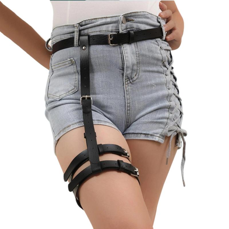 [Lamerry] ハーネスベルト ガーターリング レッグハーネス ガーターベルト 地雷系 調整可能 衣装 太もも ゴシック レディース メンズ 黒