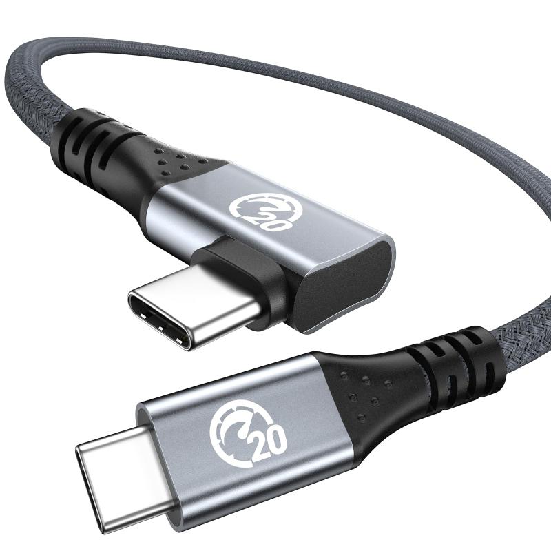 L型 USB-C 3.2 Gen 2x2ケーブル 240W