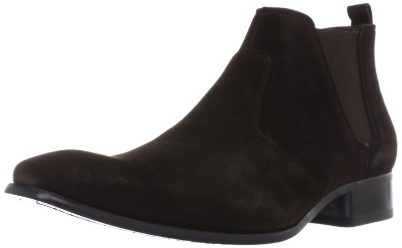 [サラバンド] ビジネスシューズ 本革 ブーツ メンズ 高級 サイドゴア ショートブーツ ミドル カット レザー スエード ビジネス プレーントゥ カジュアル ロングノーズ スリッポン 黒 ブラッ