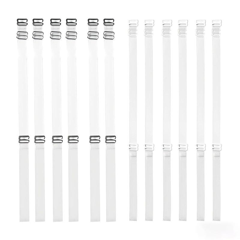 [Vitalux] ブラストラップ 透明 6組 シリコン製 幅1.2cm 調整可能 目に見えない 肩紐 交換用 ブラジャー ストラップ クリア 滑り止め ずり落ち防止 ステンレスバックル レディース 下着 アクセサ