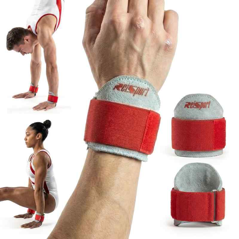 Reisport 体操用手首サポート 男女兼用 ワンサイズ 懸垂用手首サポート プレミアムレザー手首保護 フック&amp;ループクロージャー付き手首サポート ウェイトリフティング用リストラップ 筋力