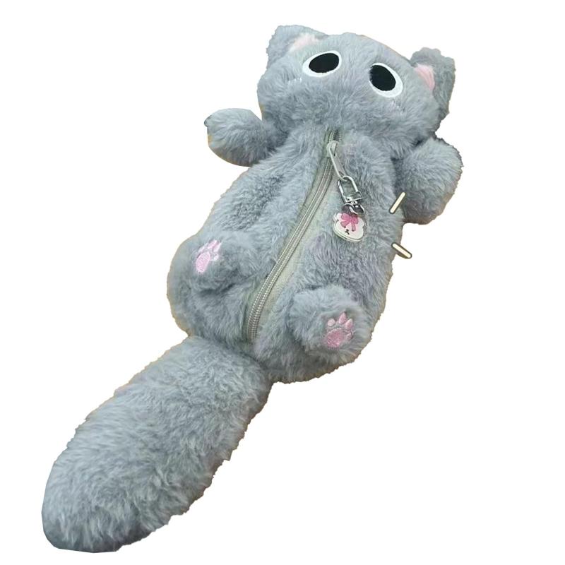 ペンケース 猫 筆箱 ぬいぐるみ ねこ ペンポーチ 大容量 可愛い アニマル 鉛筆 筆入れ 高校生 小学生 ..