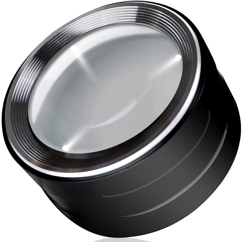 Rakuten - PhoenixLoupe デスクルーペ【倍率5倍】日常使い 丸型ルーペ 新聞 説明書 印刷物 ジュエリー 刻印／LEDライト フレーム タッチ機能 手動ON/OFF 収納ケース 付き長期45日間拡大鏡 ルーペ