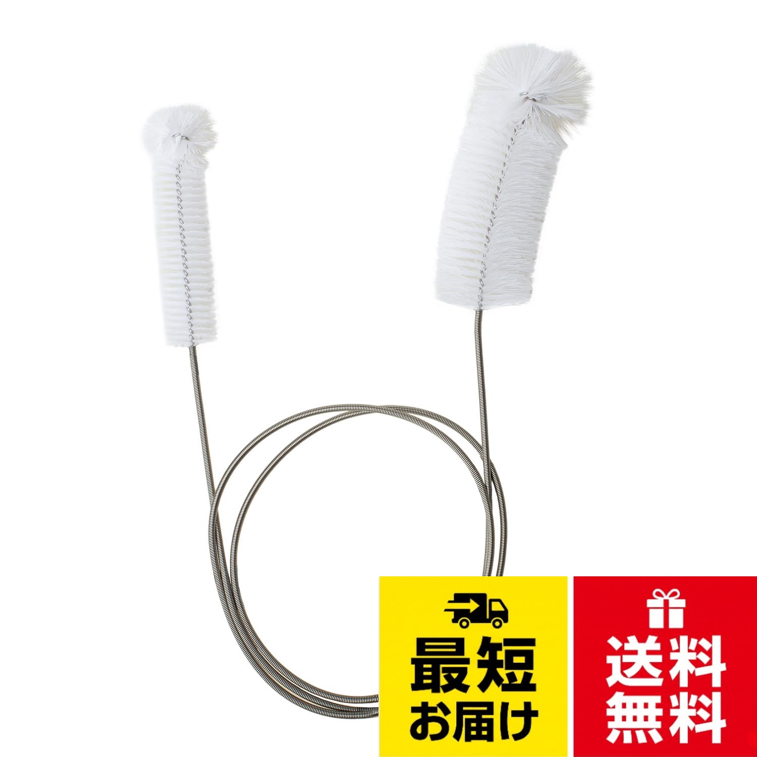 [1.5m超ロング設計で奥まで届く] 手が届かない配管深部までしっかり届く全長1.5m。S字・U字トラップなどの曲がりくねった排水管の奥に潜む汚れも逃さず掻き出します。。[大小両用ダブルブラシヘッド] パイプ径に合わせて使い分けられる2サイズのブラシを両端に搭載。細い給排水ホースから洗面所・キッチンの太い排水口まで1本で対応します。。[柔軟性と高強度を兼ね備えたスプリング] 360度しなやかに曲がりながらも折れにくいステンレススパイラル構造。カーブした配管でも引っかかりにくくスムーズに進みます。。[高密度ナイロン毛で汚れを強力除去] 密集した耐久性ナイロンブラシが管壁にこびりついたヘドロ、髪の毛、石鹸カスをしっかり絡め取り、水の流れと悪臭を劇的に改善します。。[簡単操作・繰り返し使えてエコ] パイプに差し込んで前後に動かすだけ。強力な薬品を使わずに物理洗浄できるため、配管を傷めず手軽にクリーンな状態を保てます。ISTORA パイプクリーナー 排水管掃除ブラシ 1.5m ロング 大小両用ヘッド / 150 cm x 4.5 cm x 4.5 cm