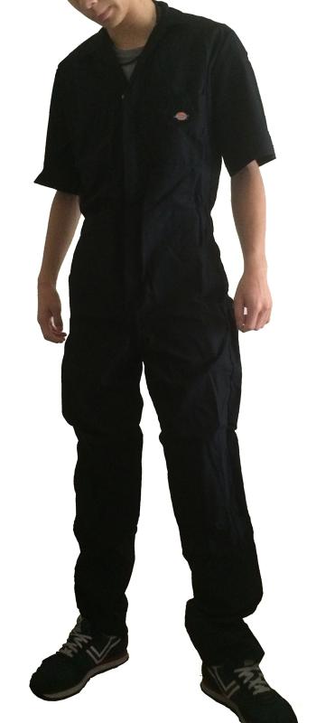 Rakuten - [ディッキーズ] 代引き可 半袖 カバーオール つなぎ SHORT SLEEVE COVERALLS 「33999」 色:BLACK サイズ:M