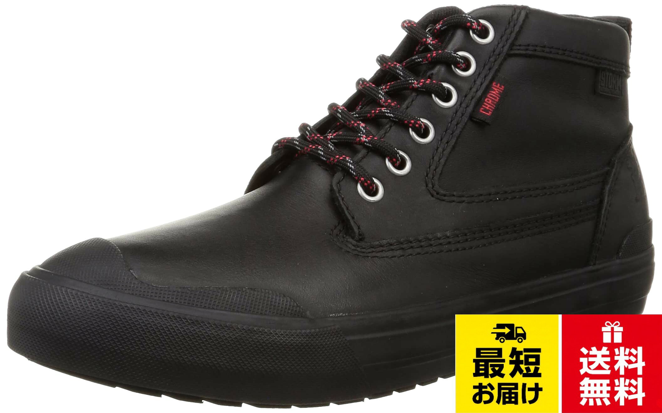 ソールの厚さ:2.5cm。重さ:550g。スペアシューレース付きCHROME(クローム) メンズ STORM 415 TRACTION BOOT/ストーム 415 トラクション ブーツ (現行モデル) BLACK 防水 自転車 サイクリングシューズ兼用 メンズ ブラック防水スニーカー / 防水スニーカー