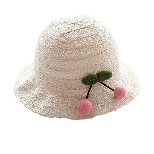 [LeafIn] 女の子 ハット ベビー帽子 レース素材 蝶結び レース 日よけUVcut帽子 チューリップハットゴム付き 子供用 ベビー用 赤ちゃん用 幼児 夏 帽子 たれ